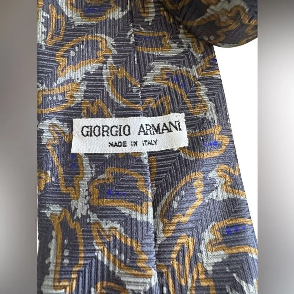 Giorgio Armani mens dark blue geometric print neck tie